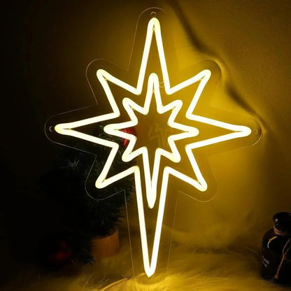 Large Star of Bethlehem Warm White, Plug In Motif Christmas Light - Shine Decor