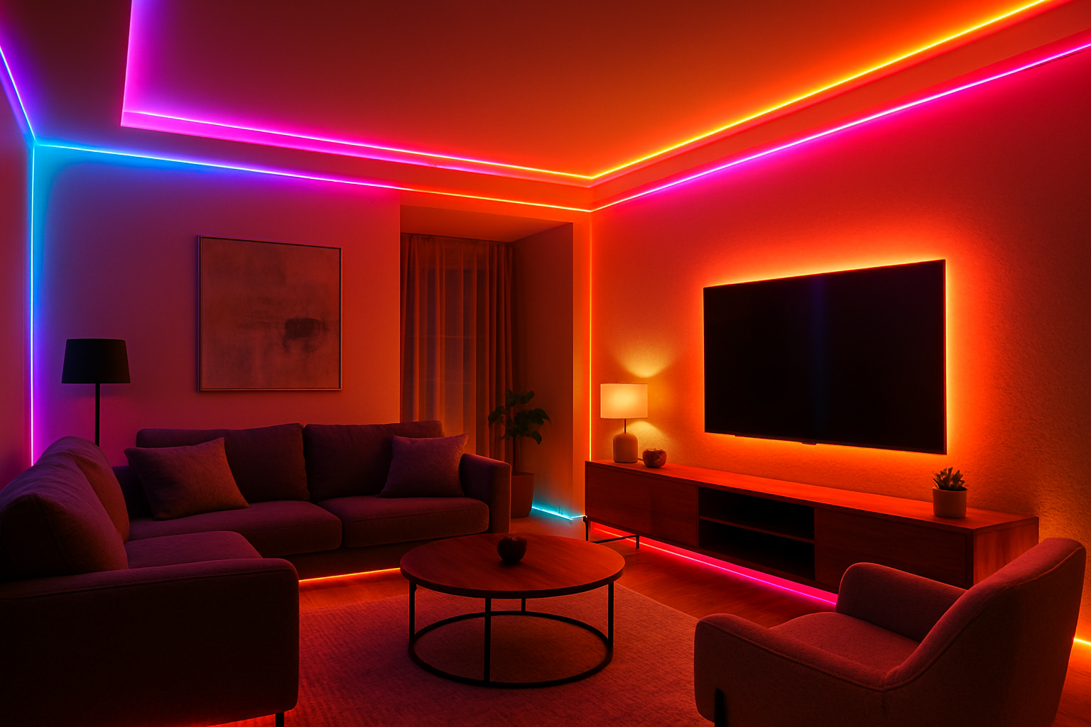 LED Neon Rope Light Transforming Living Rooms with Accent Lighting