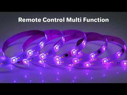 Shine Decor LED Strip Light RGBWW +CCT +IC, Multi Functions Warm/Cool White Tunable Bright Dimmable Color Chasing, Flexible Adhesive 16.4FT with Remote & 24V ETL Power for Indoor Remote Control