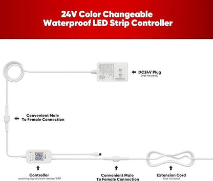 Replacing Controller of 24V IP68 Pool Lighting Smart RGB Led Strip Solid Silicone - Shine Decor