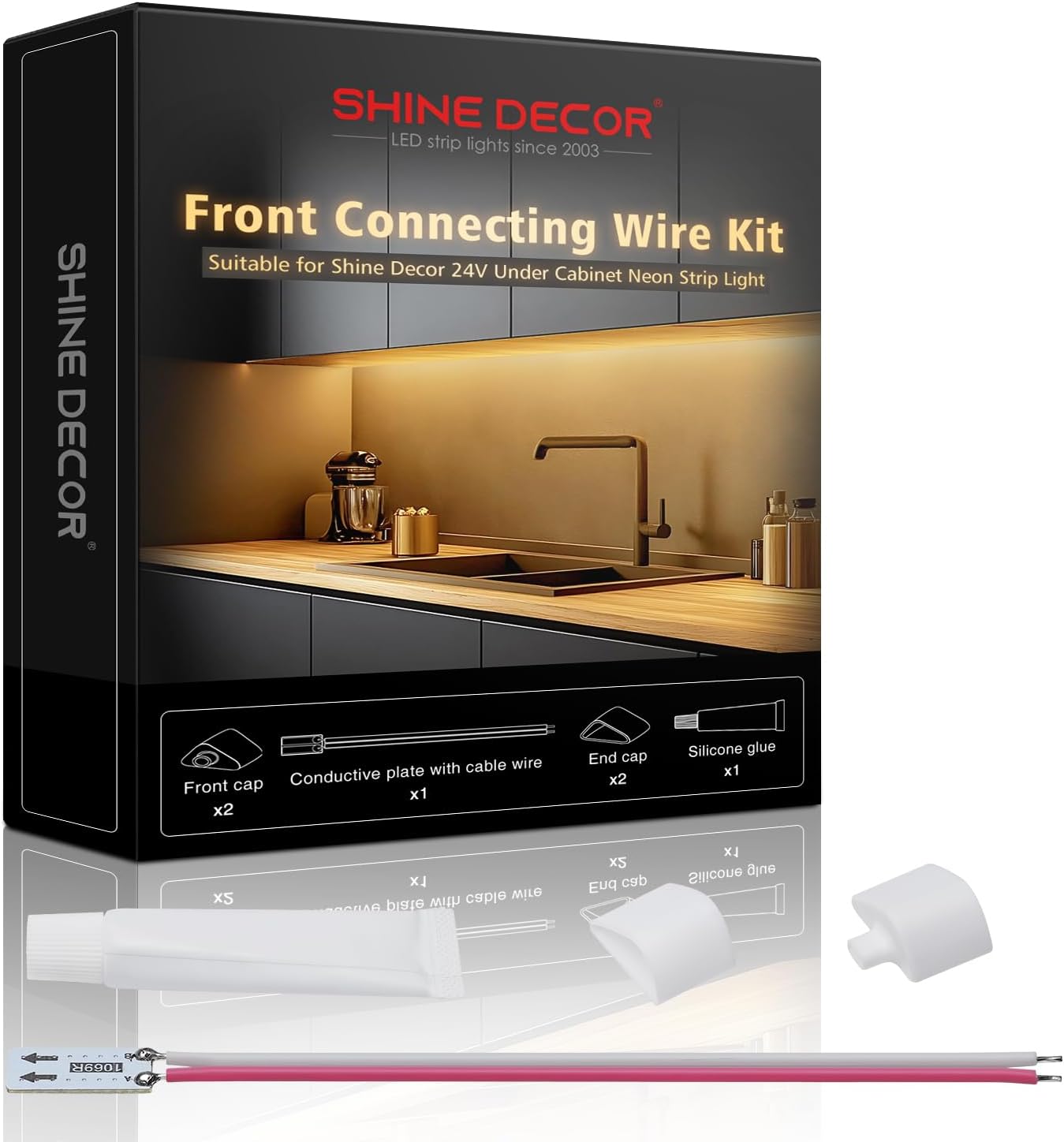 24V Under Cabinet Led Strip Connector Wire Kit