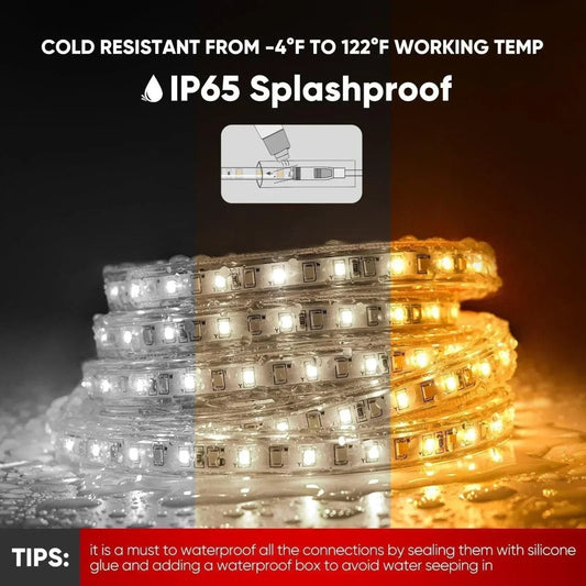 110V CCT Tunable White Strip, Remote Control, 2800K/4500K/6000K Changeable White - Shine Decor