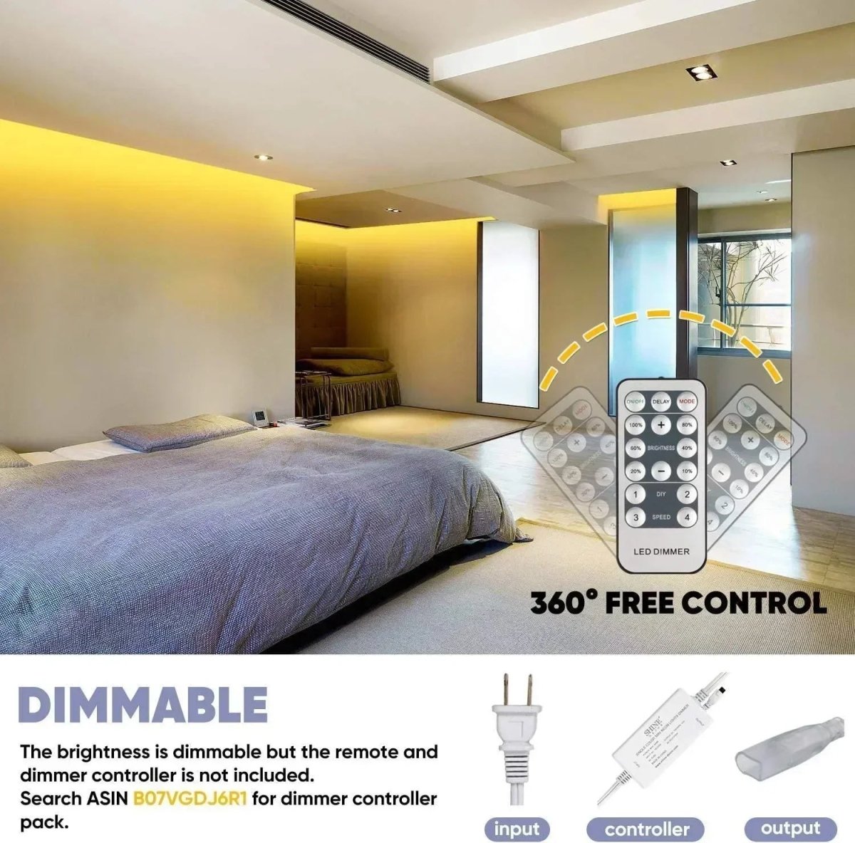 120V LED Strip 6500K/3000K White, Pro Premium Strip 430Lumens/M - Shine Decor