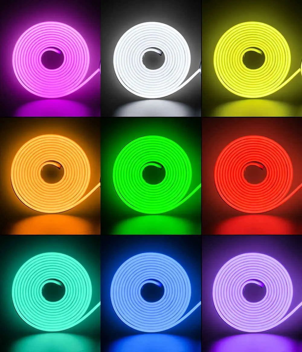 12V Smart RGB Neon Rope Light 16.4FT No Voltage Drop - Shine Decor