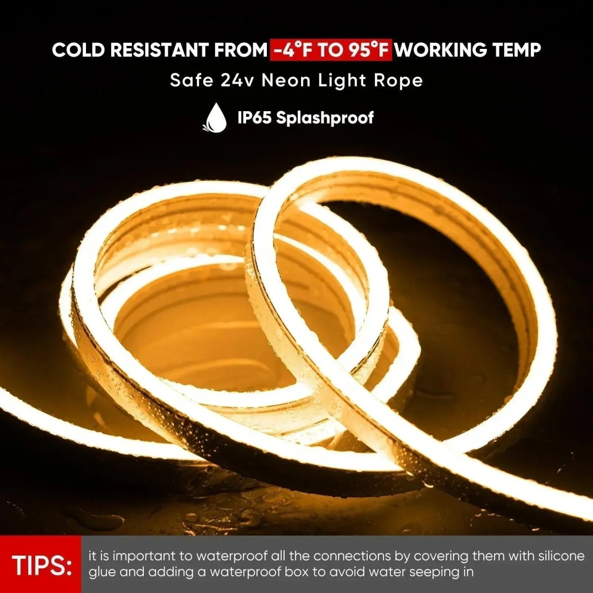 24V Smart RGBW LED Neon Rope Light- Hands Free Control 16FT - Shine Decor