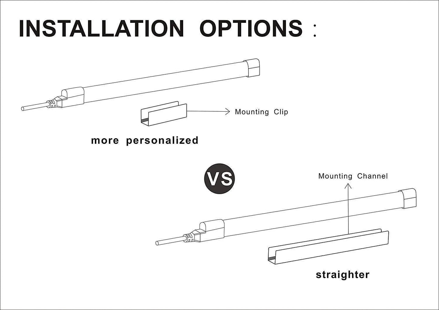 Aluminum Track Channel 3.3FT Pack of 8pcs For 110V Led Neon Light Single Color - Shine Decor