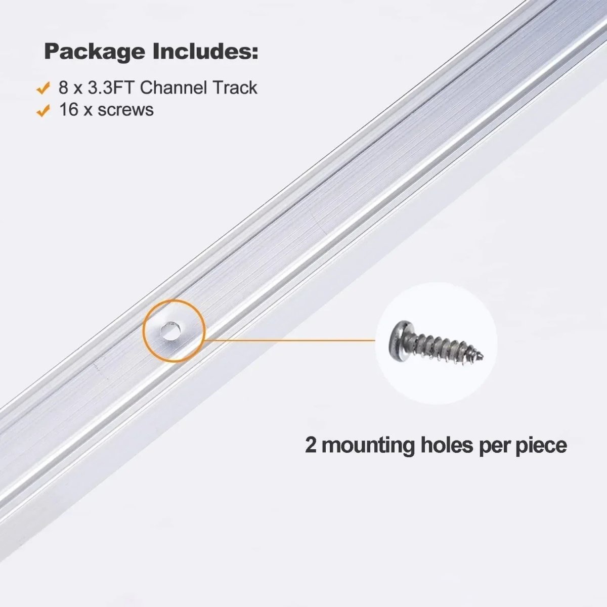 Aluminum Track Channel 3.3FT Pack of 8pcs For 110V Led Neon Light Single Color - Shine Decor