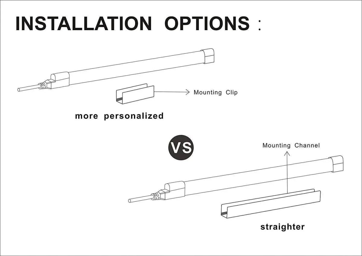 Aluminum Track Channel 3.3FT Pack of 8pcs For 110V Led Neon Light Single Color - Shine Decor