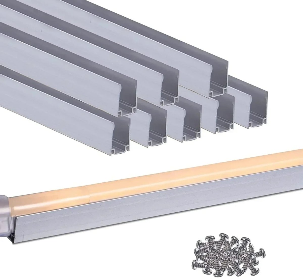 Aluminium-Schienenkanal, 3,3 Fuß, 8 Stück, für 110 V, einfarbiges LED-Neonlicht