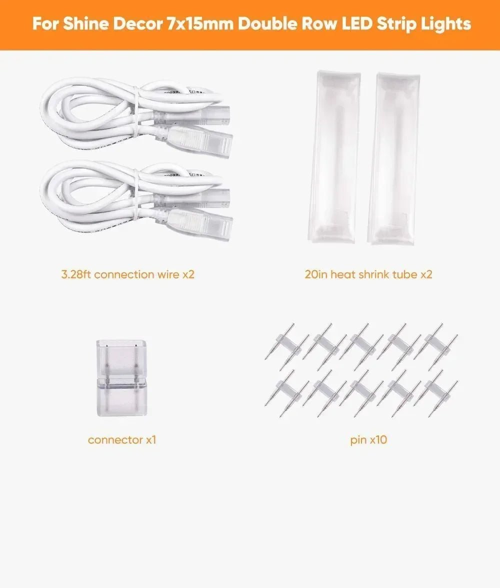 Connector Kit for 110V LED Strip Light-6x10mm Proselect strip - Shine Decor