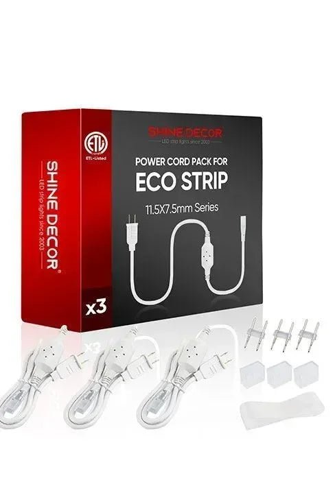 Extra Power Cord Pack for 110V 11.5x7.5mm Eco Strip - Shine Decor