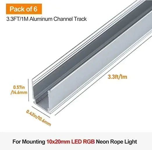 Track Channel 3.3FT For 110V 10X20mm RGB Neon-Eco RGB Neon - Shine Decor